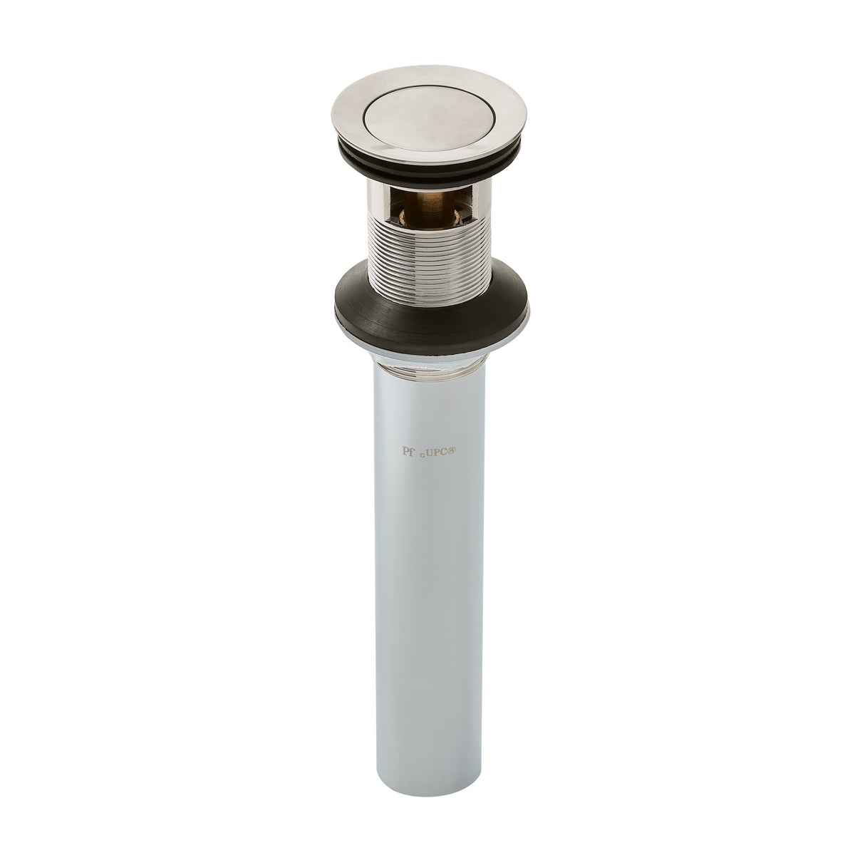 Push and Seal All Metal Drain in Brushed Nickel