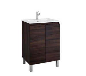 DAX Sunset Engineered Wood and Porcelain Onix Basin with Vanity, 24", Wenge DAX-SUN012413-ONX