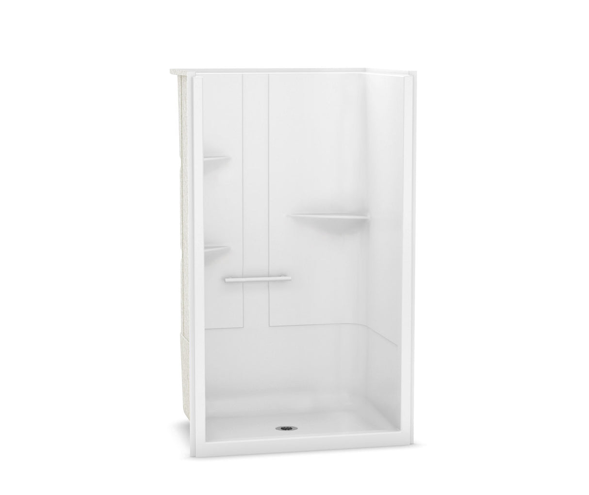 MAAX 105919-L-000-001 Camelia SH-4834 Acrylic Alcove Center Drain One-Piece Shower in White