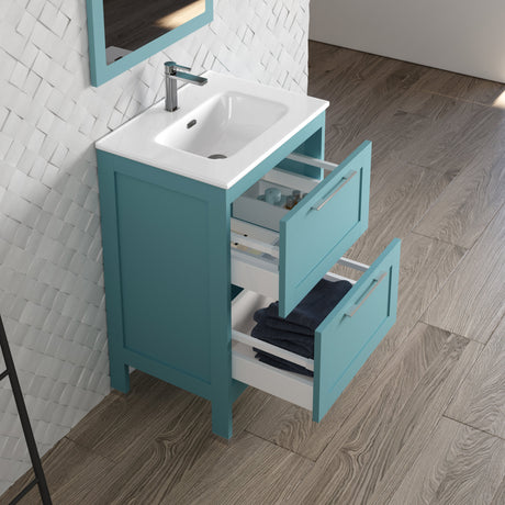 DAX Lakeside Engineered Wood and Porcelain Single Vanity with Onix Basin, 24", Deep Blue DAX-LAKE012419-ONX