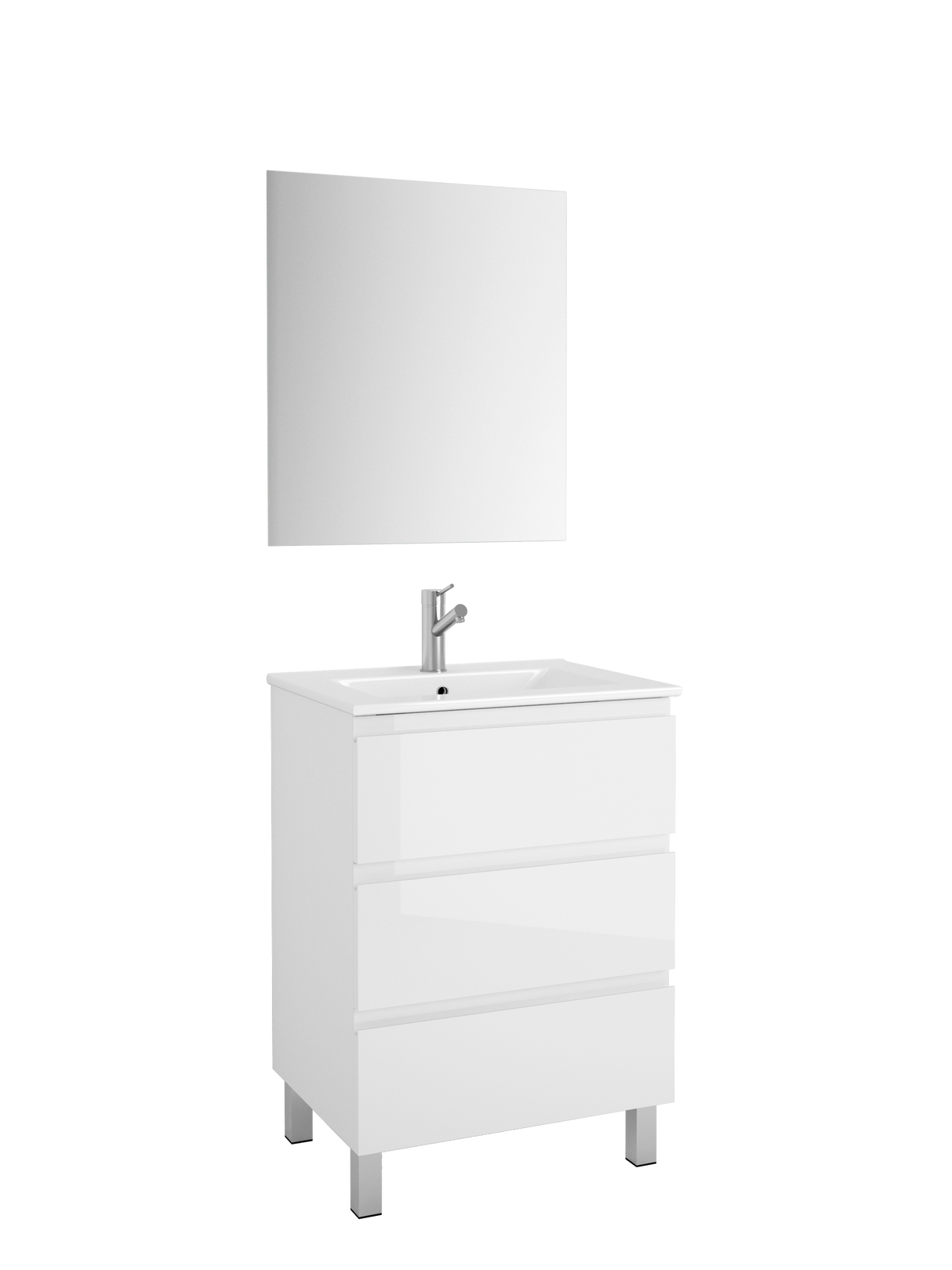 DAX Costa Engineered Wood and Vanity Cabinet with Porcelain Onix Basin, 24", White DAX-COS012411-ONX