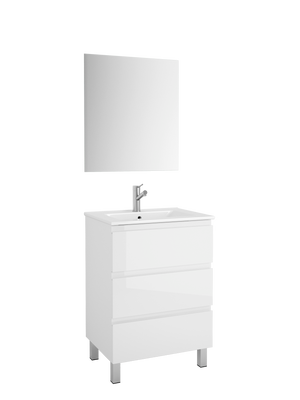 DAX Costa Engineered Wood and Vanity Cabinet with Porcelain Onix Basin, 24", White DAX-COS012411-ONX