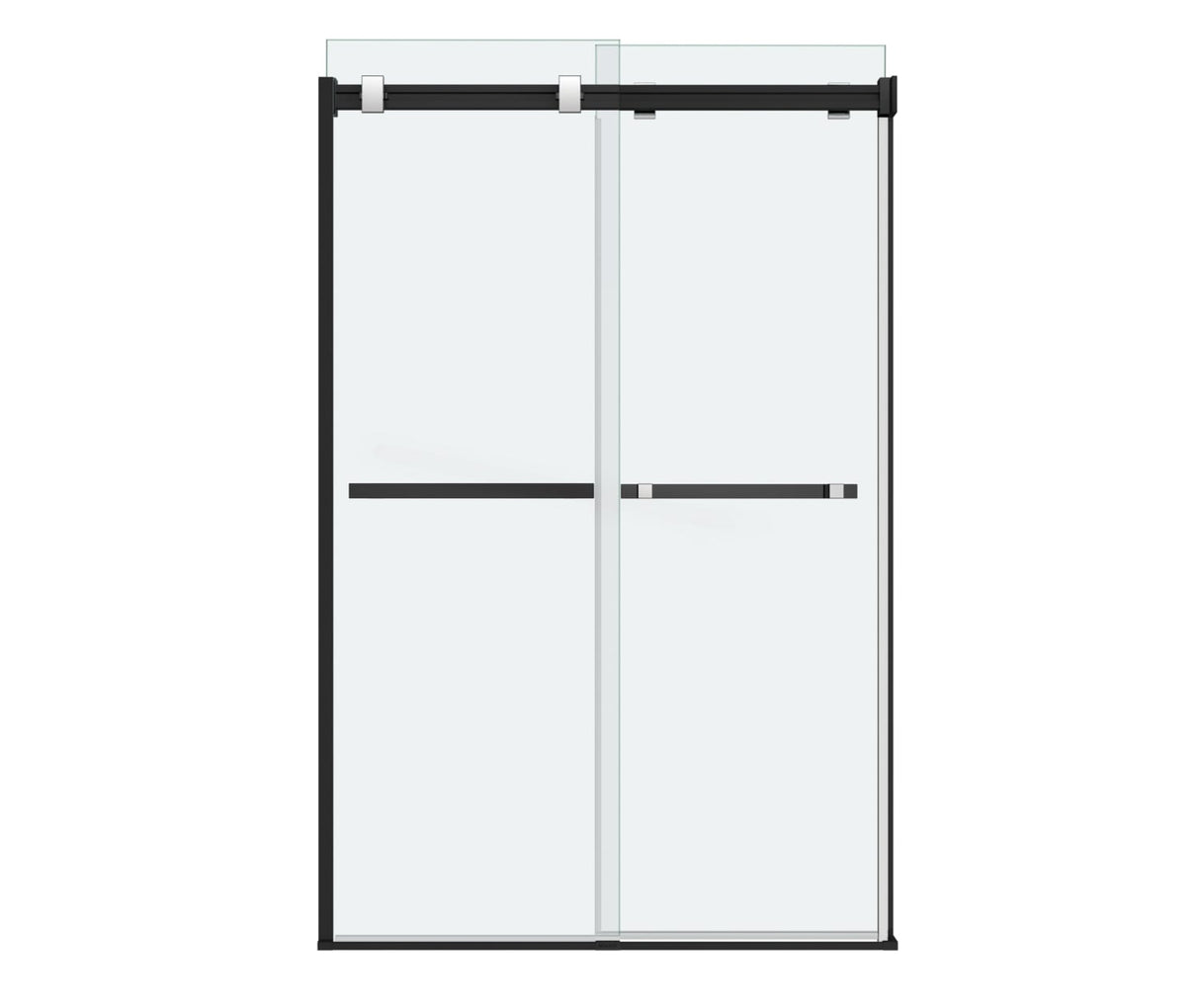 MAAX 136271-900-360-000 Duel 44-47 x 70 ½-74 in. 8 mm Bypass Shower Door for Alcove Installation with Clear glass in Matte Black & Chrome