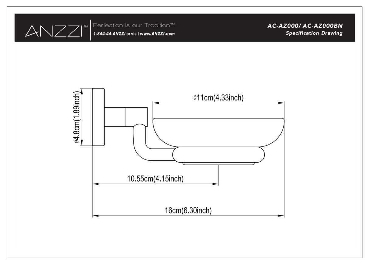 ANZZI AC-AZ000 Caster Series Soap Dish in Polished Chrome