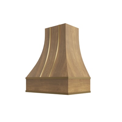 Brooklyn Fawn Curved Hood with Brass Strapping - 30" W x 30" H