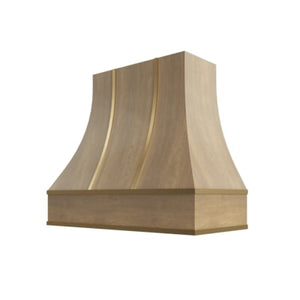 Brooklyn Fawn Curved Hood with Brass Strapping - 36" W x 36" H