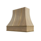 Brooklyn Fawn Curved Hood with Brass Strapping - 42" W x 36" H