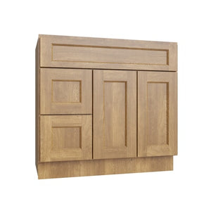 Brooklyn Fawn Vanity Sink Base Left Drawer Stacking Cabinet - 36