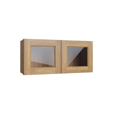 Brooklyn Fawn 15" Wall Stacking Cabinets with Glass
