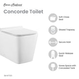 Concorde Back-to-Wall Square Toilet Bowl