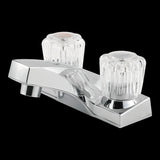 Pfirst Series 2-Handle 4" Centerset Bathroom Faucet with Acrylic Handles in Polished Chrome