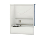 Aker OPTS-6032 AcrylX Alcove Right-Hand Drain One-Piece Tub Shower in Thunder Grey - MASS Grab Bars and Seat