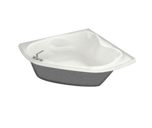 MAAX 105679-091-001-000 Murmur 6060 Acrylic Corner Center Drain 10 Microjets Bathtub in White