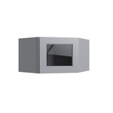 Brooklyn Gray 15" Corner Wall Stacking Cabinets - 24" W