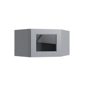 Brooklyn Gray 15" Corner Wall Stacking Cabinets - 24" W