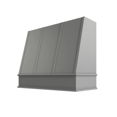 Brooklyn Gray Angled Hood with Strapping Flat Trim - 42" W x 30" H