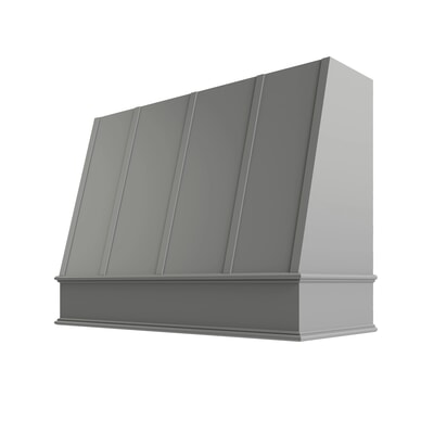 Brooklyn Gray Angled Hood with Strapping Flat Trim - 48" W x 30" H