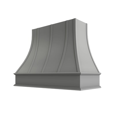 Brooklyn Gray Curved Hood with Strapping Flat Trim - 48" W x 48" H