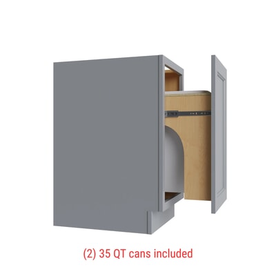 BG Trash Can Base w/ Full Ht Door -18" W w/ 2 Cans