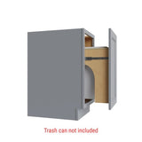 Brooklyn Gray Trash Can Base w/ Full Ht Door - 18" W
