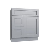 Brooklyn Gray Vanity Sink Base Left Drawer Stacking Cabinet - 30" W
