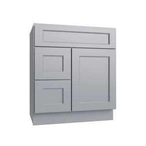 Brooklyn Gray Vanity Sink Base Left Drawer Stacking Cabinet - 30" W