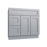 Brooklyn Gray Vanity Sink Base Left Drawer Stacking Cabinet - 36" W