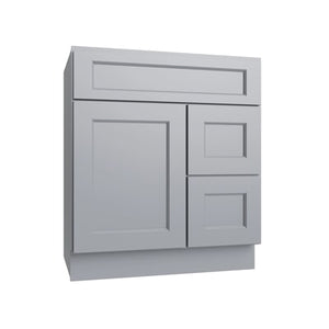 Brooklyn Gray Vanity Sink Base Right Drawer Stacking Cabinet - 30" W