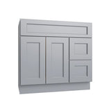 Brooklyn Gray Vanity Sink Base Right Drawer Stacking Cabinet - 36" W
