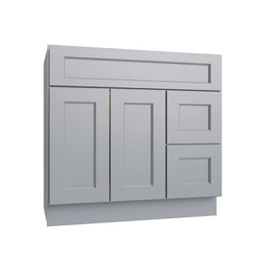 Brooklyn Gray Vanity Sink Base Right Drawer Stacking Cabinet - 36