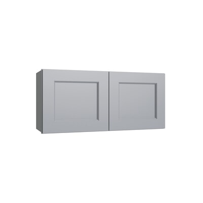 Brooklyn Gray Double Door Wall Cabinet - 36" W x 18" H