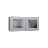 Brooklyn Gray 15" Wall Stacking Cabinets with Glass