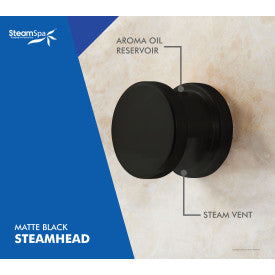 SteamSpa Premium 7.5 KW QuickStart Acu-Steam Bath Generator Package with Built-in Auto Drain in Matt Black PRR750BK-A