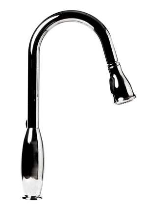 Polished Chrome Traditional Gooseneck Pull Down Kitchen Faucet