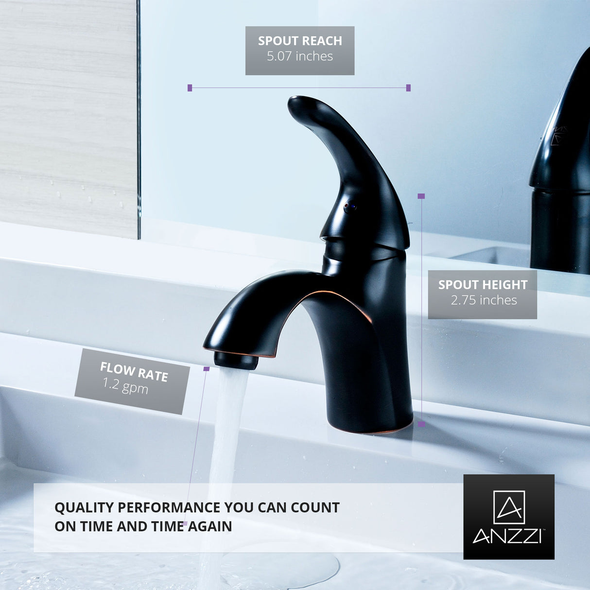 ANZZI L-AZ011ORB Clavier Series Single Hole Single-Handle Mid-Arc Bathroom Faucet in Oil Rubbed Bronze