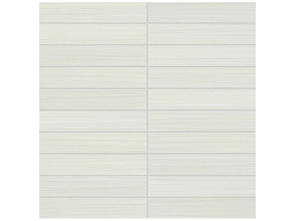 Anatolia Tile 1X6 Zera Annex Matte Bianco Stacked Mosaic. 1 Sheet = .96 Sq. Ft. 4501-0301-1 Bianco 1x6 - premium natural stone mosaic tile from Anatolia Tile, available at PoshHaus showroom in Keene, NH
