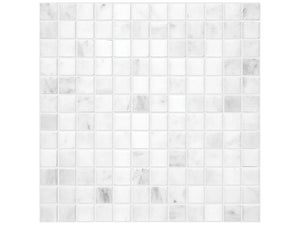 Anatolia Tile 1X1 Bianco Venatino Polished Marble Stone Mosaics. 1 Sheet = 1 Sq.Ft. 5001-0021-0 (76-022) Bianco Venatino 1x1 Polished - premium natural stone mosaic tile from Anatolia Tile, available at PoshHaus showroom in Keene, NH