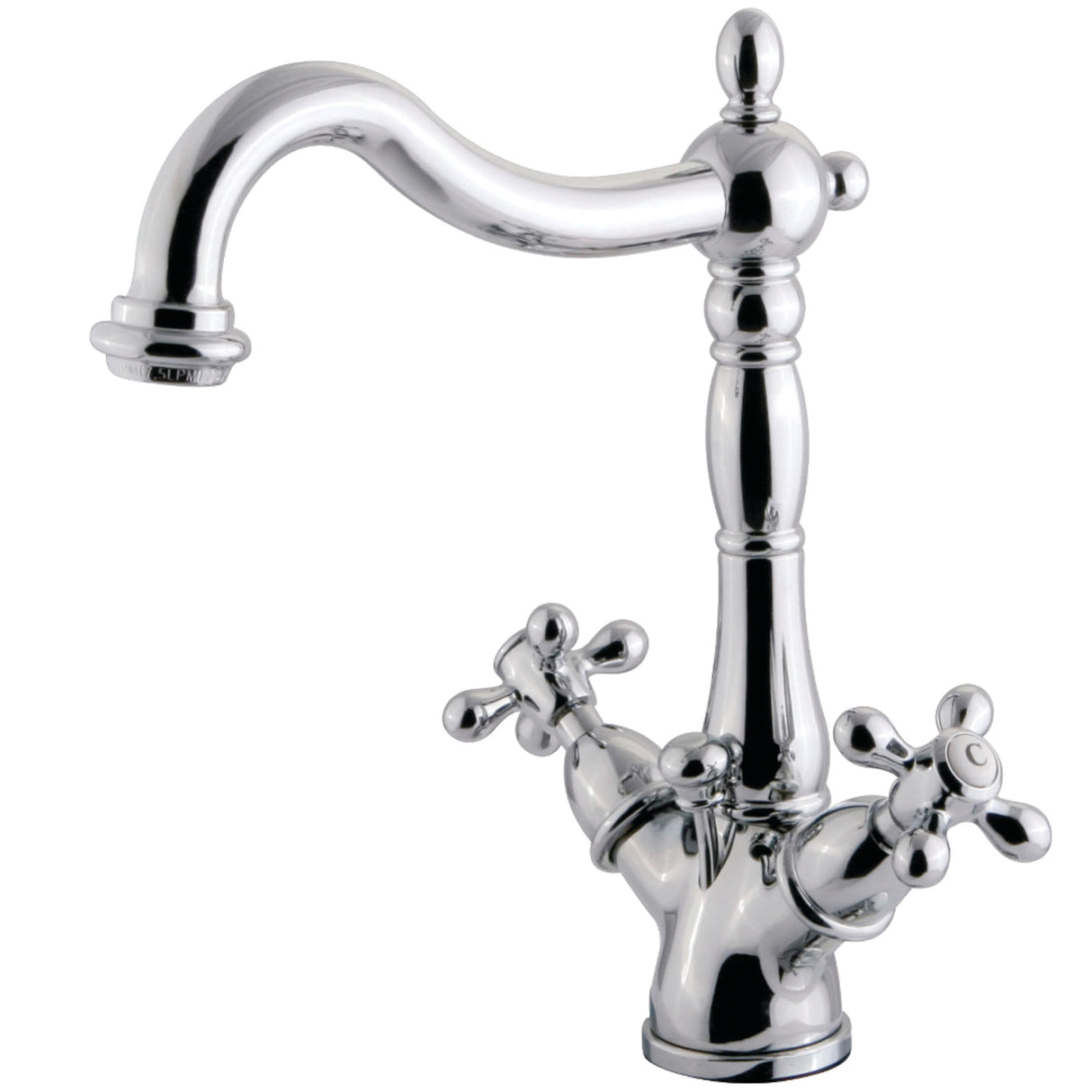Kingston Brass KS1431AX Heritage Two-Handle Bathroom Faucet with Brass Pop-Up and Cover Plate, Polished Chrome