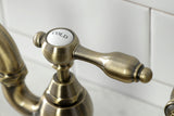 Kingston Brass KS7793TALBS Tudor Bridge Kitchen Faucet with Brass Sprayer, Antique Brass