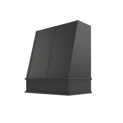 Black Angled Hood with Strapping Flat Trim - 30" W x 36" H