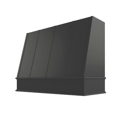 Black Angled Hood with Strapping Flat Trim - 48" W x 30" H
