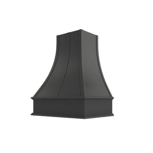 Black Curved Hood with Strapping Flat Trim - 30" W x 36" H