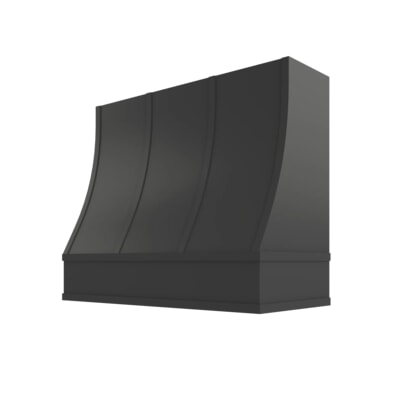 Black Sloped Hood with Strapping Flat Trim - 36" W x 30" H