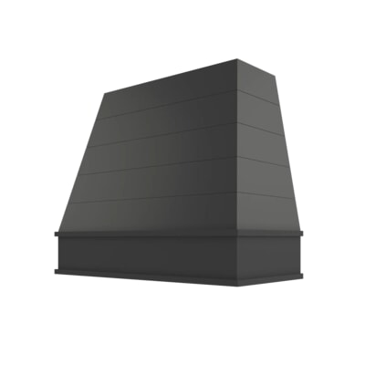 Black Tapered with Shiplap Hood Block Trim - 30" W x 36" H