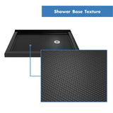 DreamLine SlimLine 36 in. D x 60 in. W x 2 3/4 in. H Right Drain Double Threshold Shower Base in Black