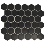 Roca Tile Usa Inc United States Ceramic Tile Cc Mosaics Ii 2 Inch Matte Black Hexagon Porcelain Mosaics. Ufcc103-12Mt 1 Sheet = .99 Sq. Ft.