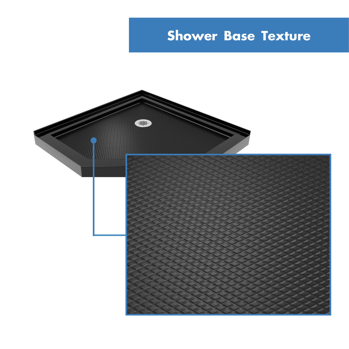 DreamLine Prism Plus 38 in. x 74 3/4 in. Frameless Neo-Angle Shower Enclosure in Chrome with Black Base