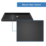 DreamLine Aqua Ultra 34 in. D x 60 in. W x 74 3/4 in. H Frameless Shower Door in Chrome and Center Drain Black Base Kit
