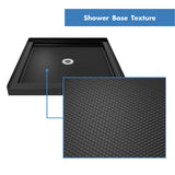 DreamLine Flex 32 in. D x 32 in. W x 74 3/4 in. H Semi-Frameless Pivot Shower Door in Chrome with Center Drain Black Base