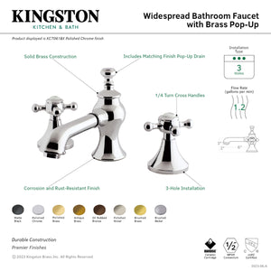 Kingston Brass KC7068BX 8 in. Widespread Bathroom Faucet, Brushed Nickel